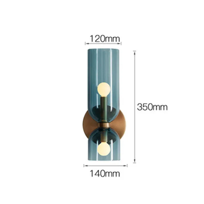 Doppeltköpfige Glas-Wandlampe LED-Wandleuchte