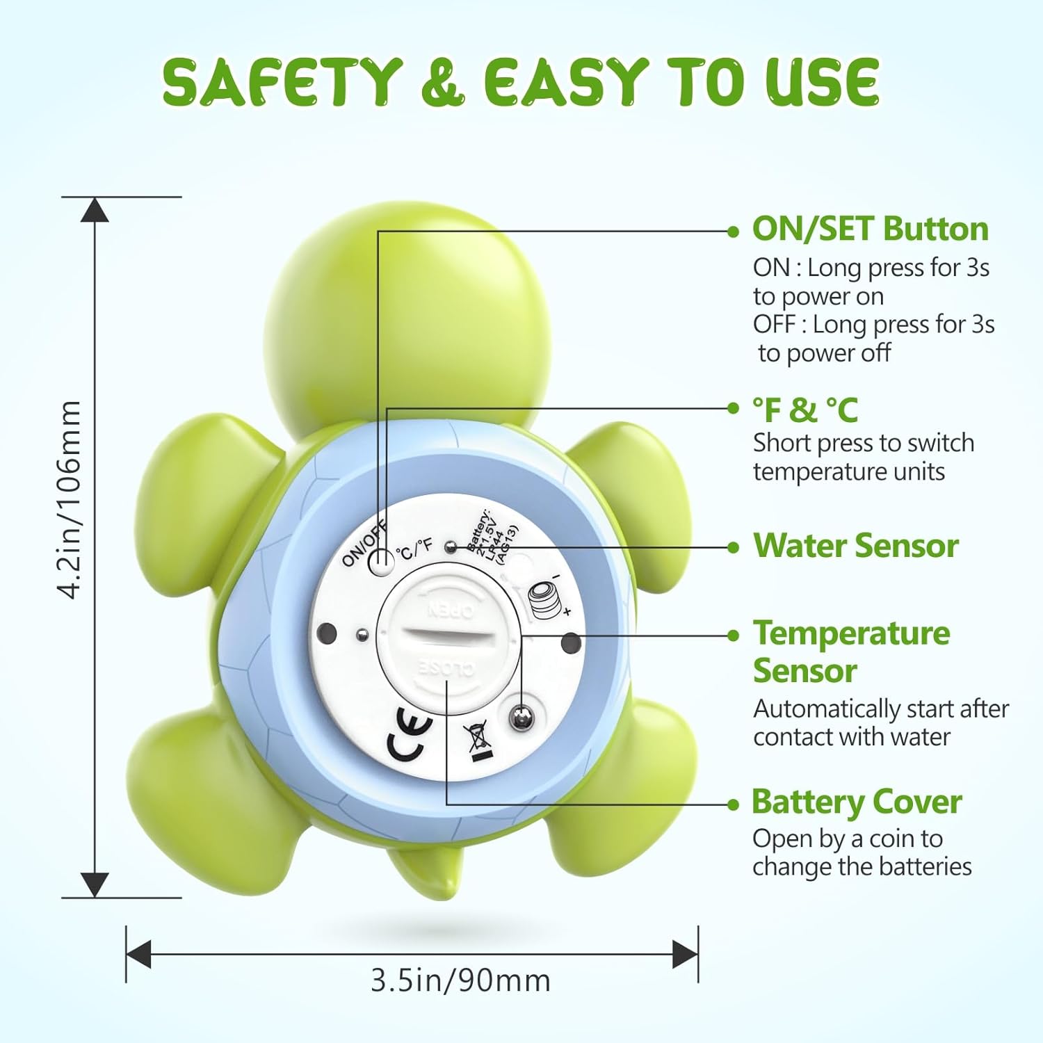 AquaVeilig Baby Badthermometer – Digitales Display mit 3 Farben und Temperaturwarnung