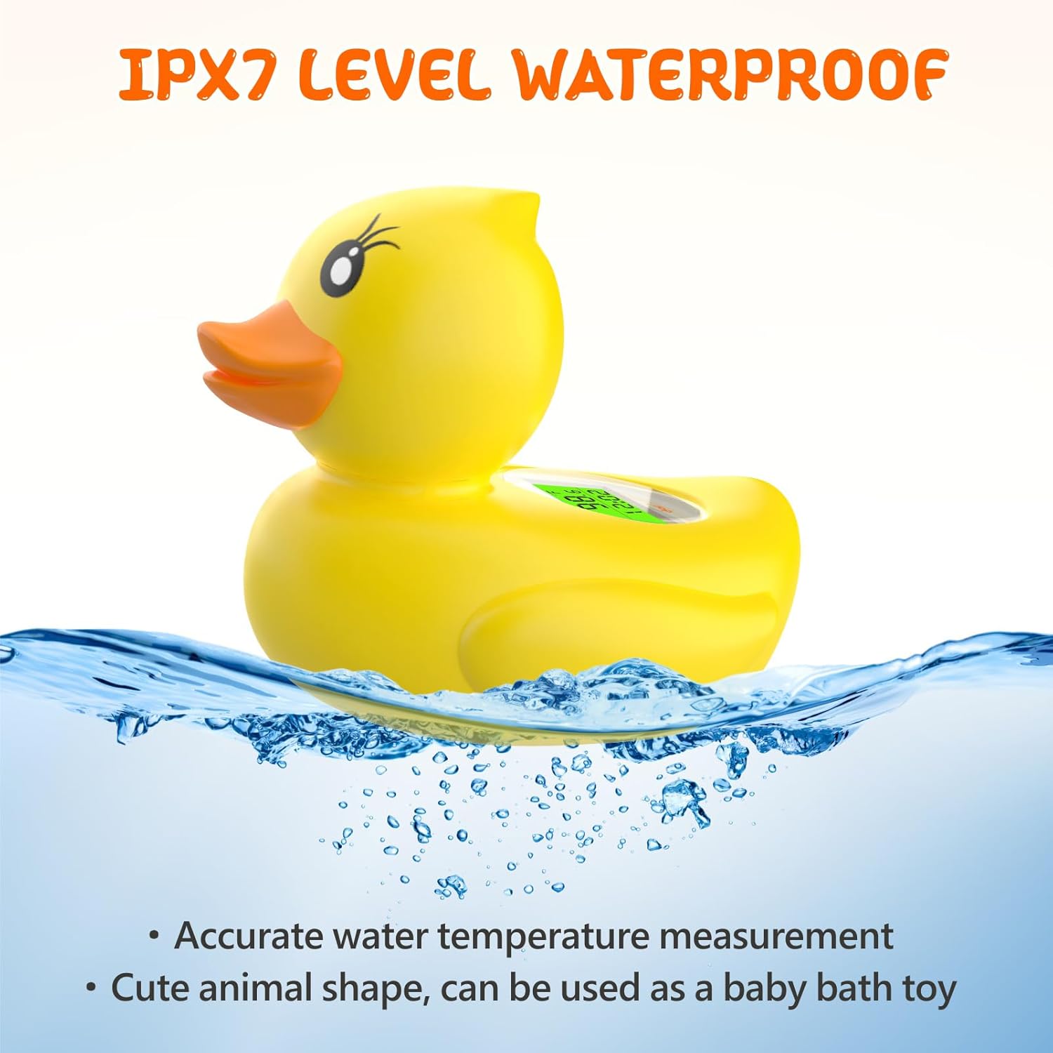 AquaVeilig Baby Badthermometer – Digitales Display mit 3 Farben und Temperaturwarnung