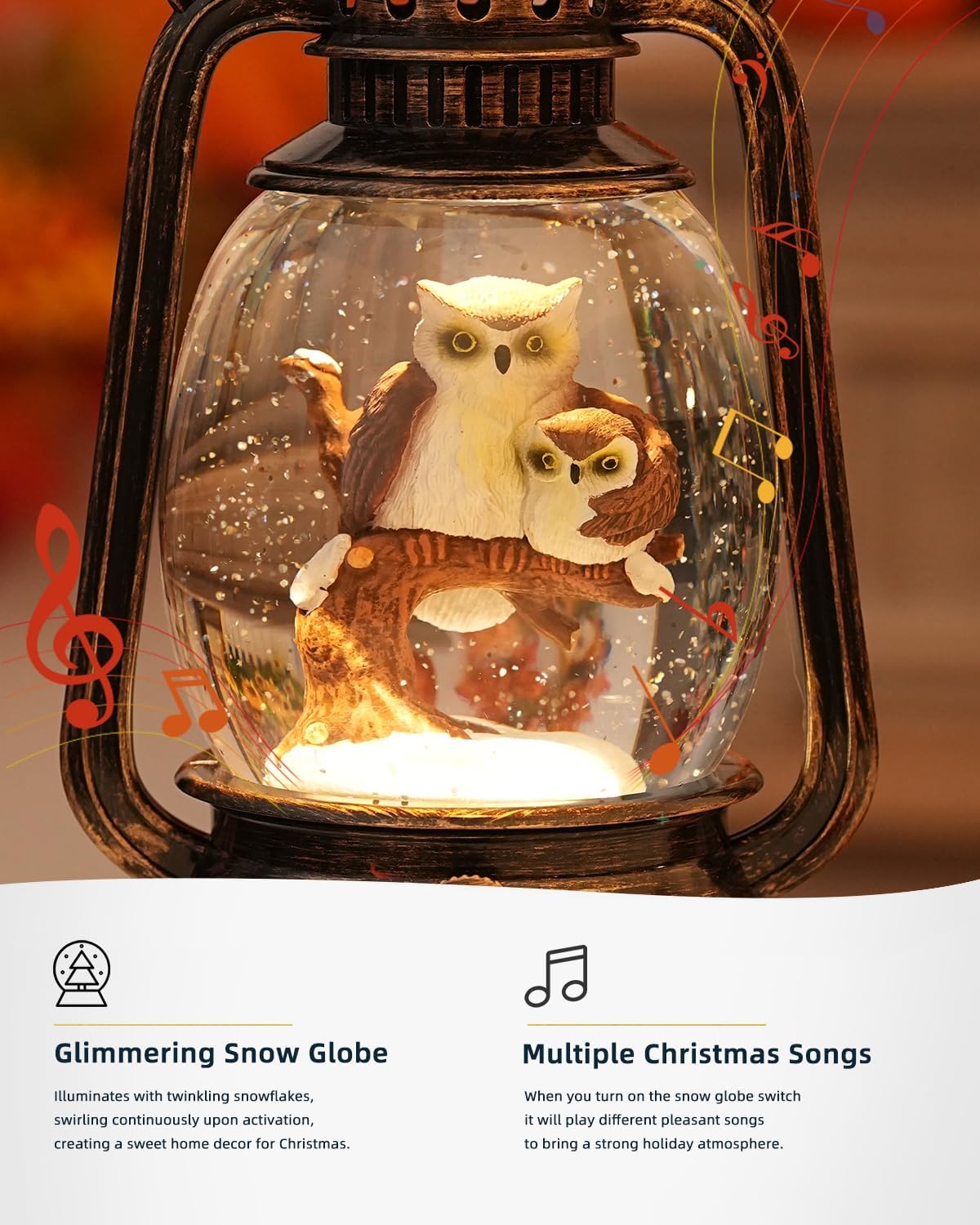 Herbstglanz Dekorative Lampe mit Kürbissen – Warmes LED-Licht und 6-Stunden Timer