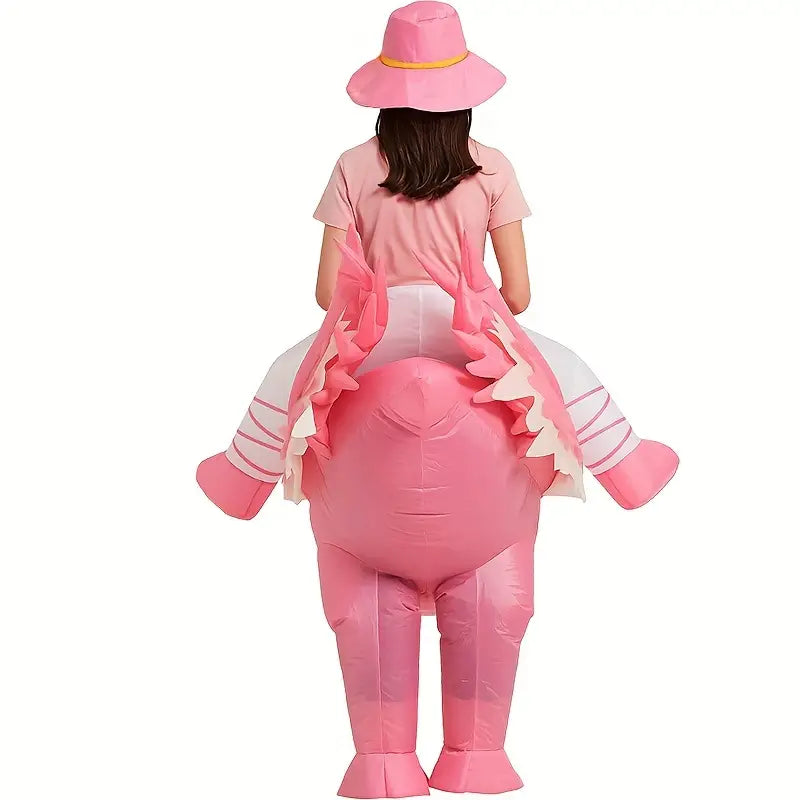 FlamingoRider - Lustiges Aufblasbares Flamingo Kostüm für Karneval & Festliche Anlässe
