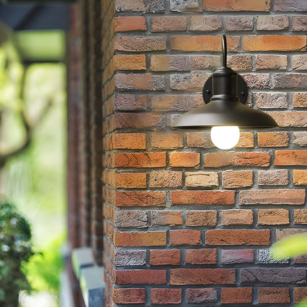 Vintage Industrielle Eisen Schüssel Außen Wandlampe LED 1-Licht
