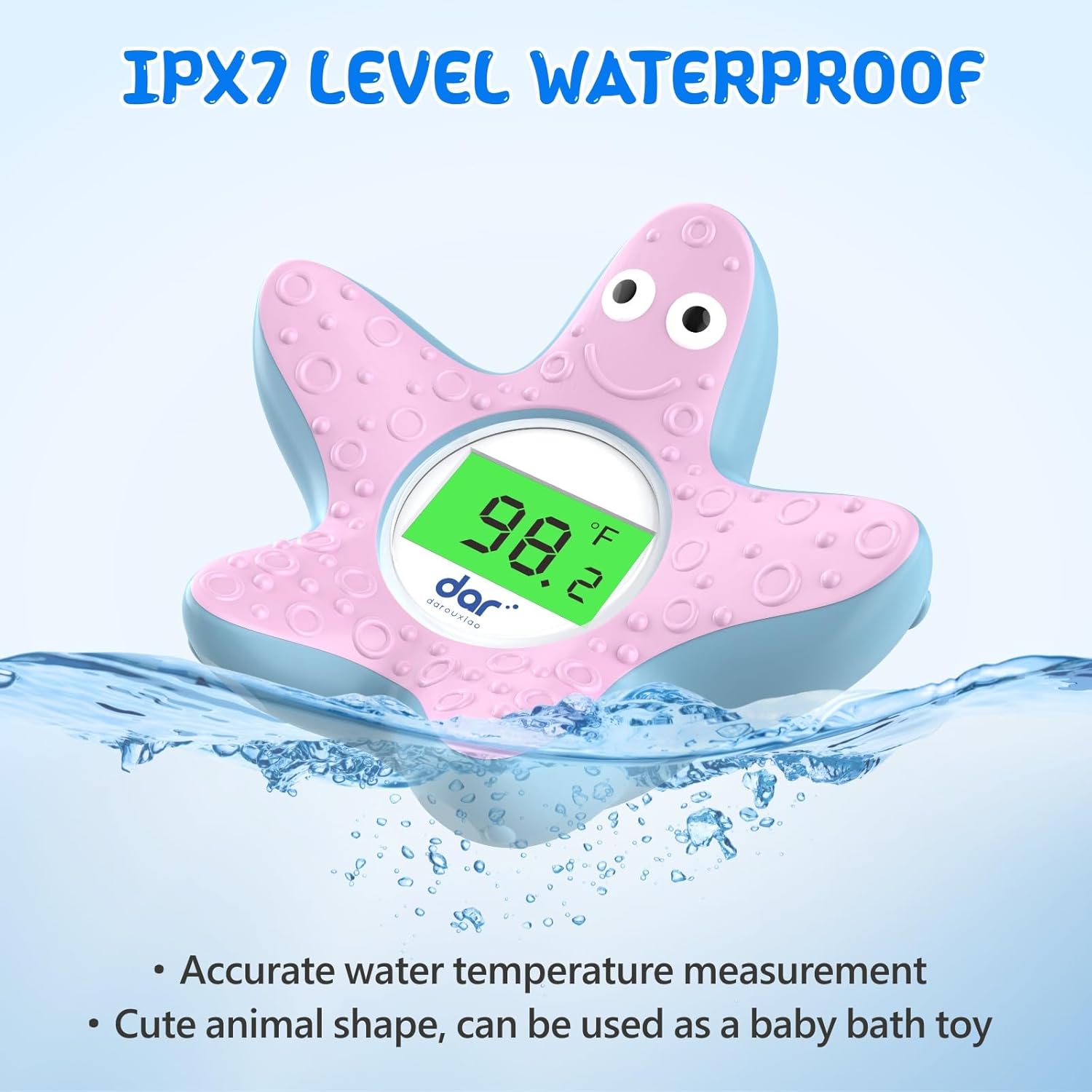 AquaVeilig Baby Badthermometer – Digitales Display mit 3 Farben und Temperaturwarnung