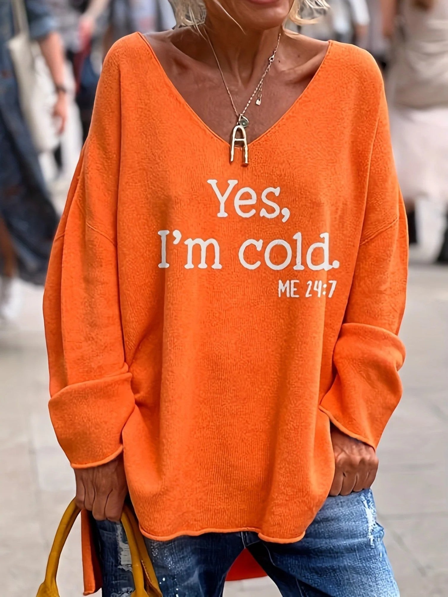 Lässiger Pullover mit V-Ausschnitt | Oversized