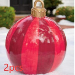 Aufblasbare Weihnachtskugel Außen Deko 60cm – Wetterbeständige PVC Weihnachtsdekoration