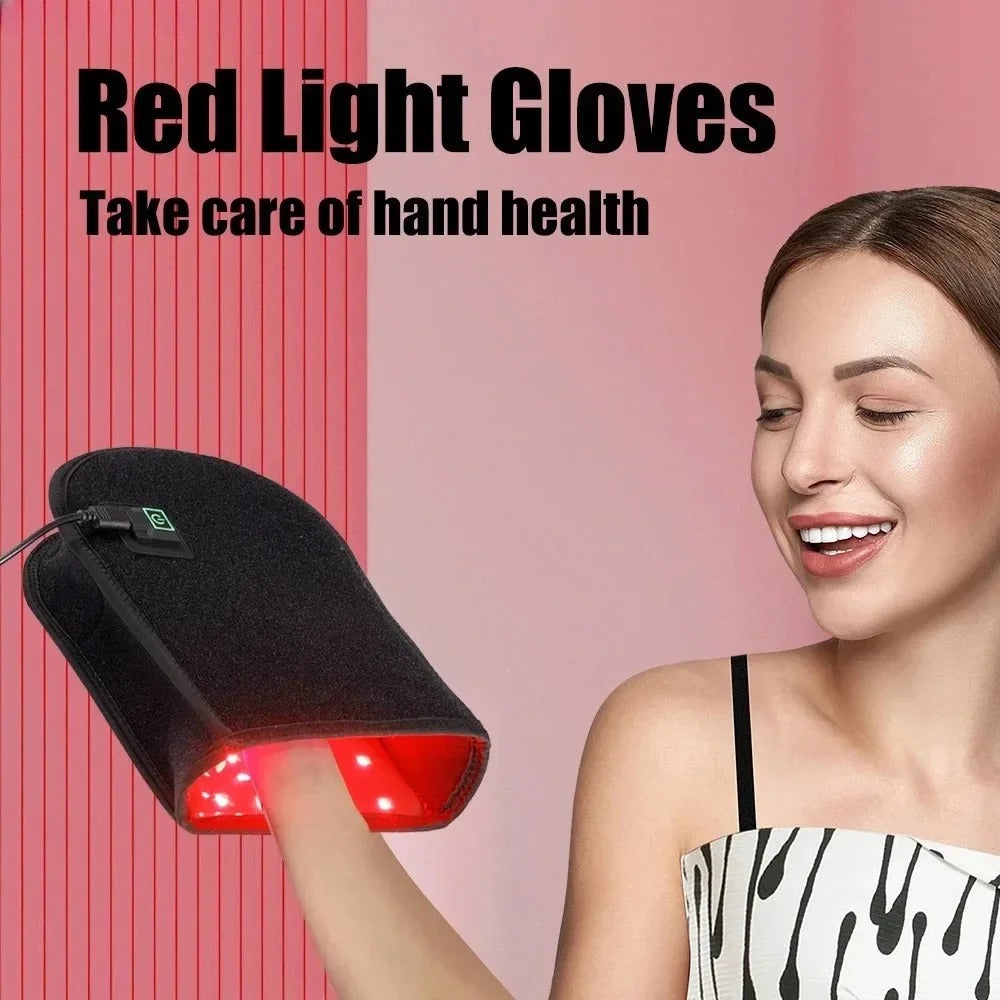 Lumera-Handschuh zur Linderung von Hand- und Gelenkschmerzen mit rotem Licht