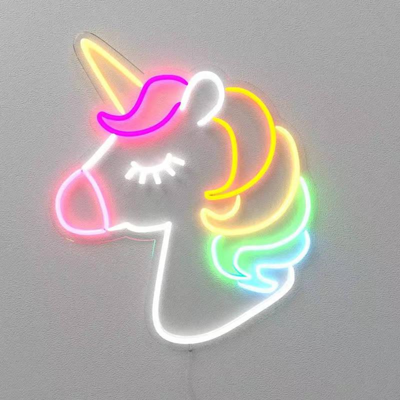 Einhorn Neon Wandleuchte