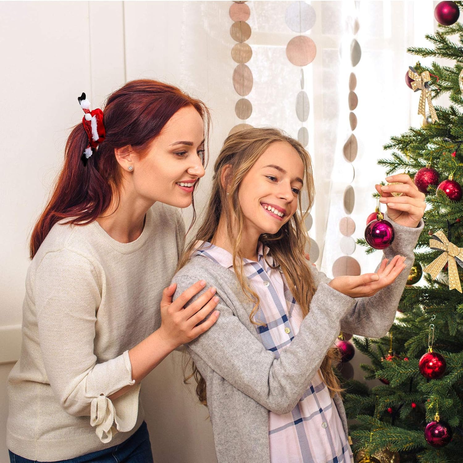 FluweelVrolijk Weihnachts Scrunchie Set – 10-teiliges Haaraccessoire-Kollektion