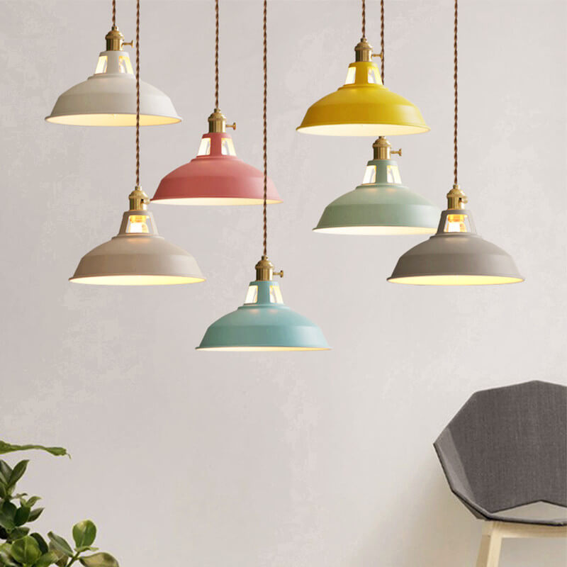 Pendelleuchte Industriell - Bunte Barn Shade - Dimmbar - Einzigartiger Stil