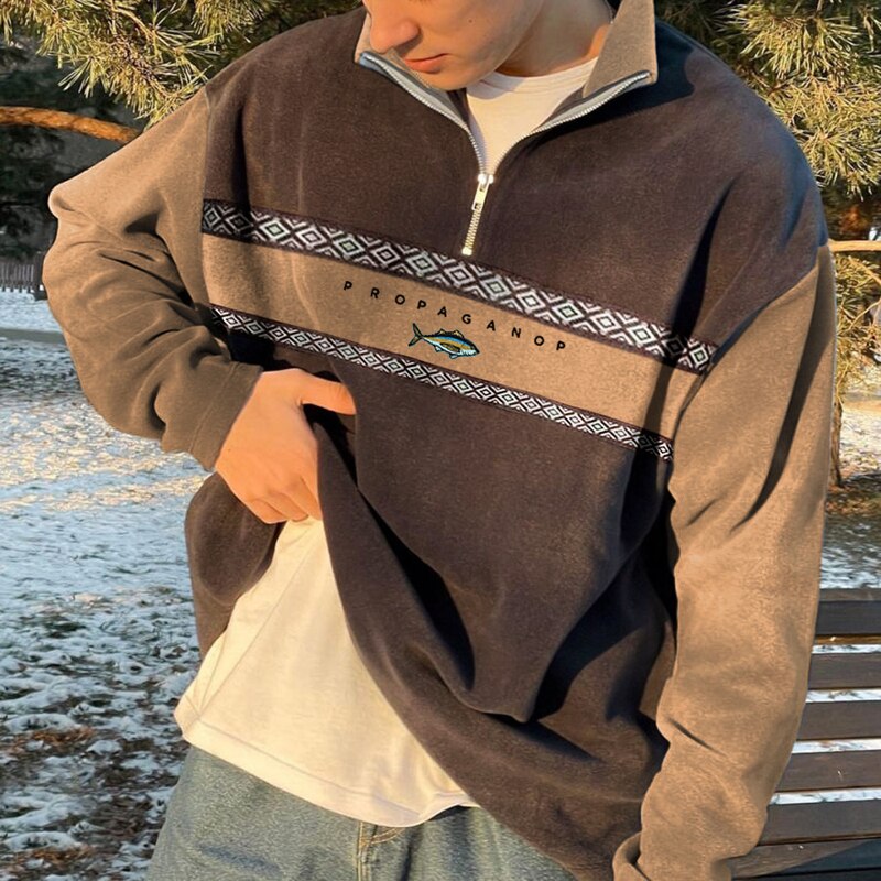 Elijah - Pullover mit halbem Reißverschluss und Stehkragen Elijah