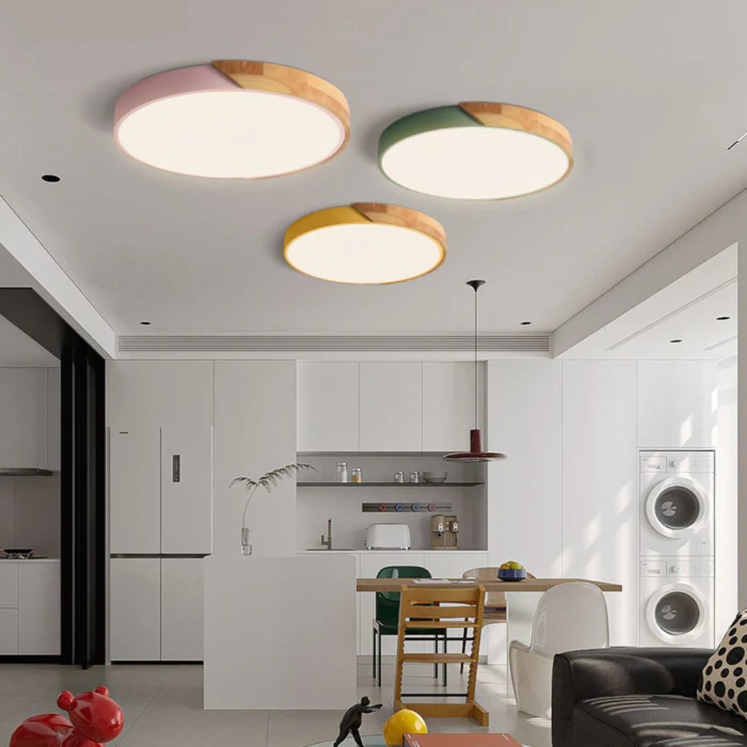 Delos - Skandinavische Holz-LED-Deckenlampe