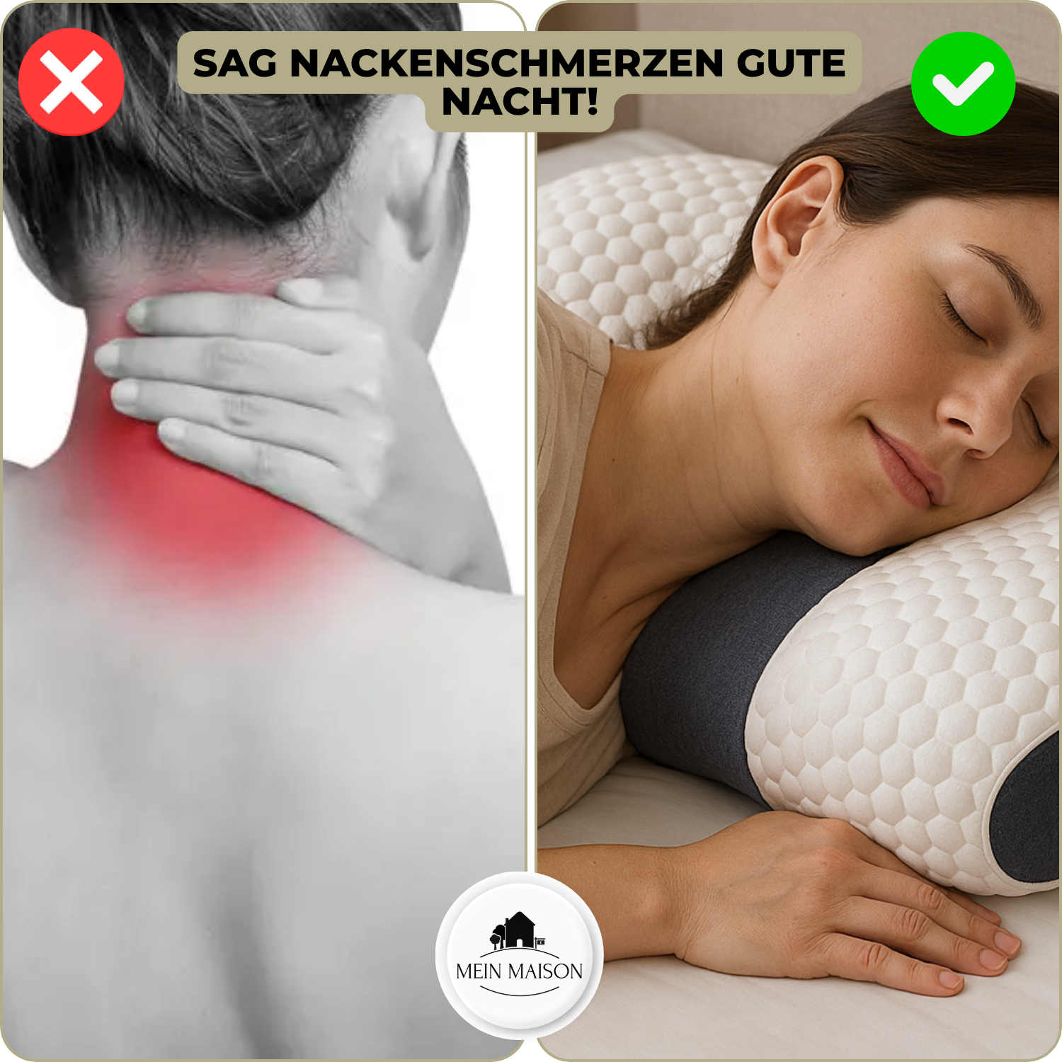 Ergonomisches Nackenkissen Memory-Schaum Atmungsaktives Kontur
