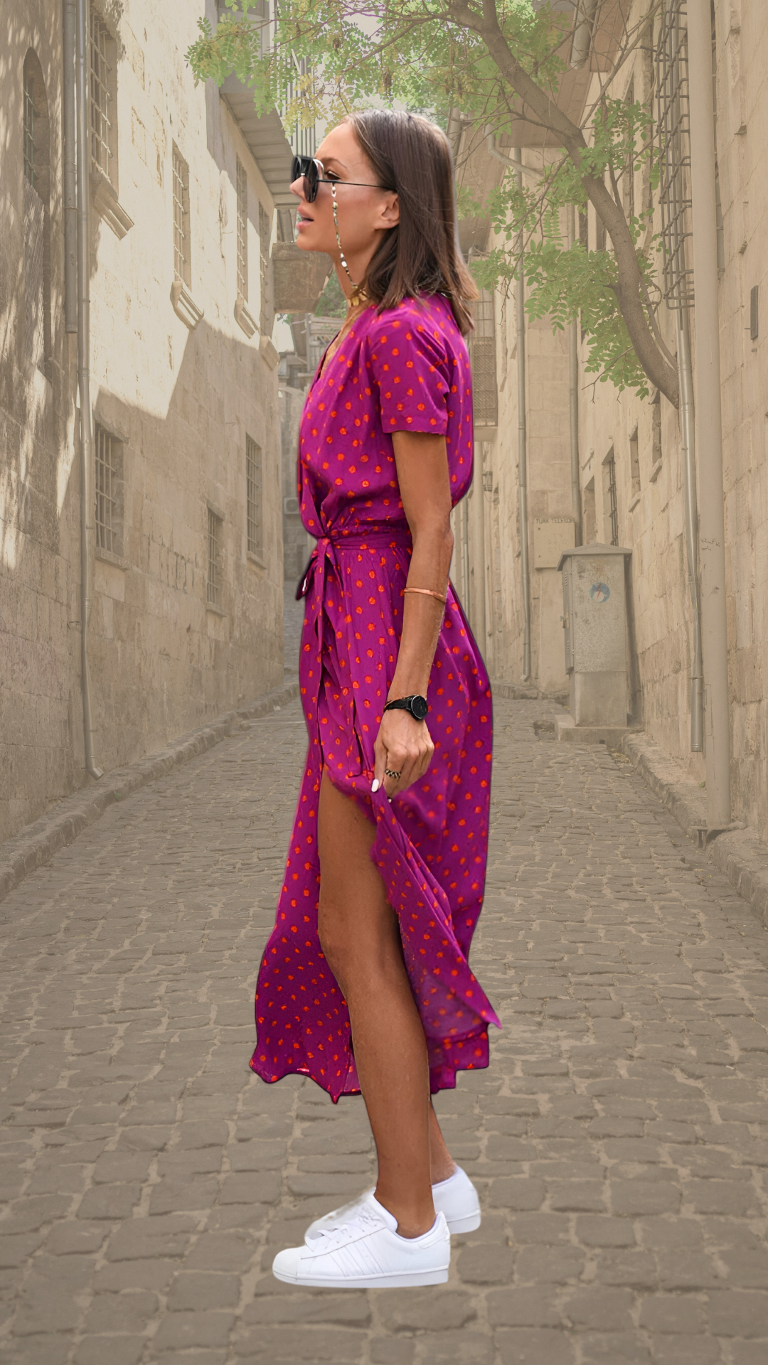 Aubrey | Aussagekräftiges Floral Wickel-Maxi-Kleid