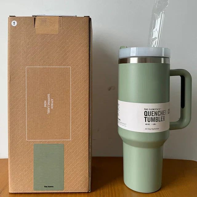 Isolierte Edelstahl-Reisebecher 40oz Mit Griff Lebenslange Deckel Und Strohhalm
