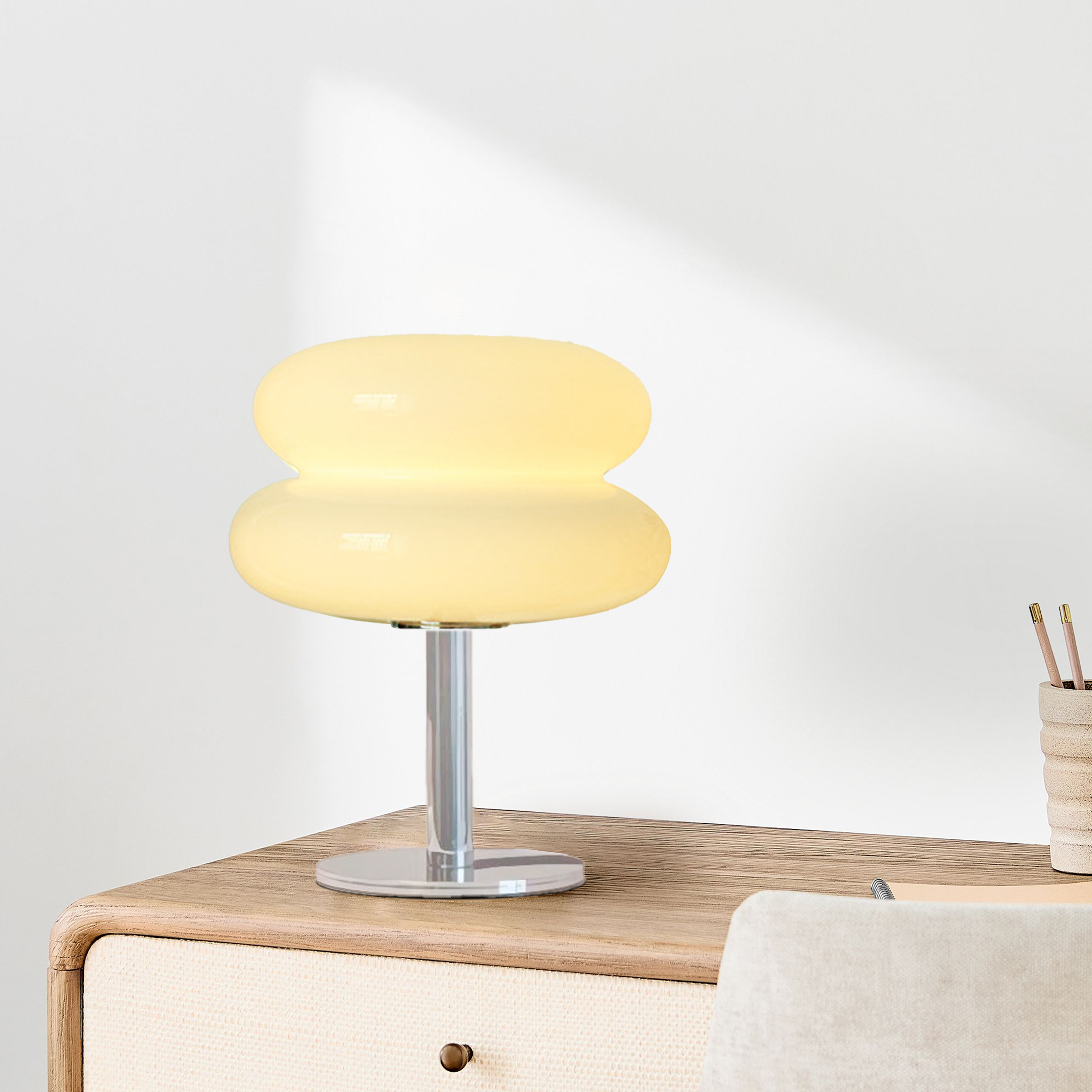 Finn Bauhaus Minimalistische Glas Tischlampe