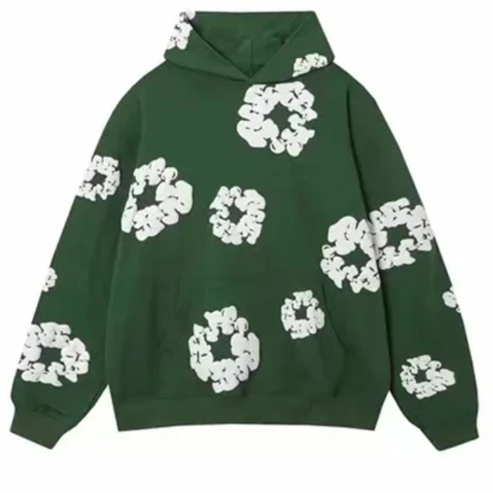 Ensemble Caleb mit Kapuze und weitem Blumen-Hosen