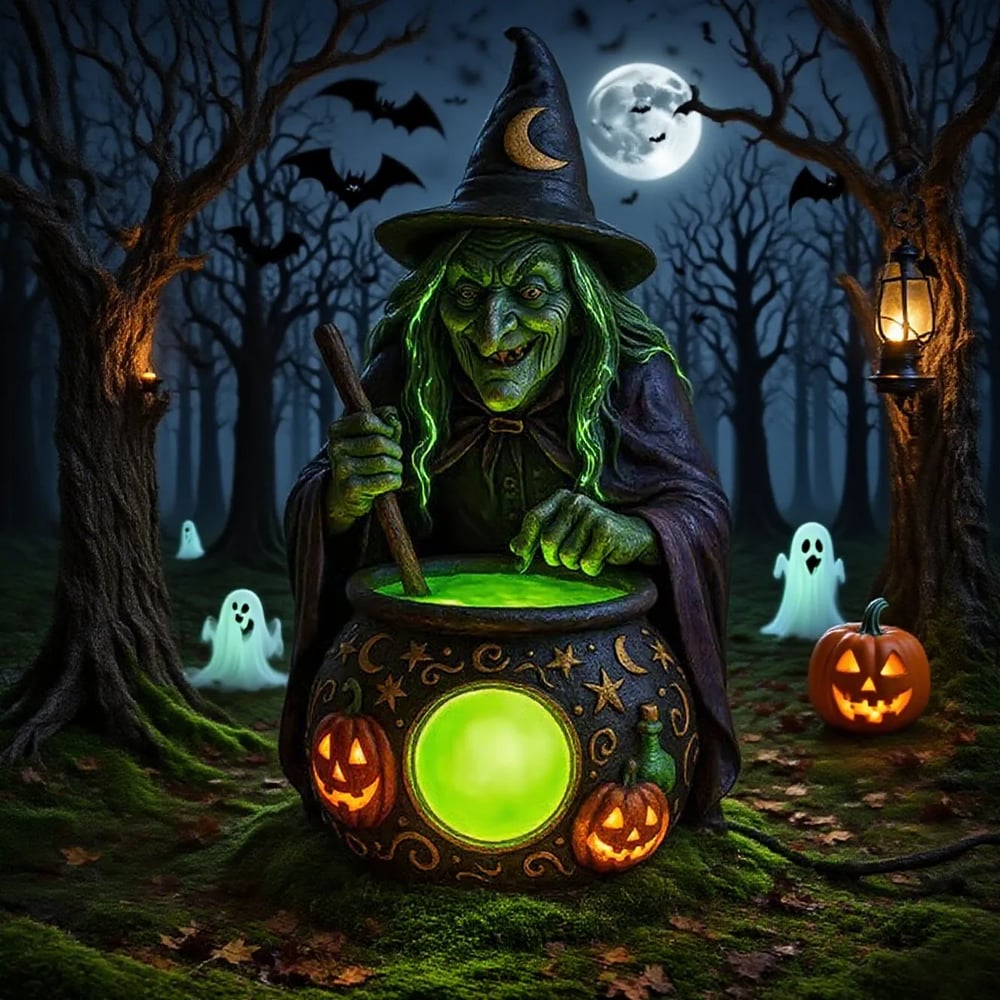 WitchGlow Kessel Lampe | Verzaubernde Halloween-Dekoration, die eine magische Atmosphäre schafft