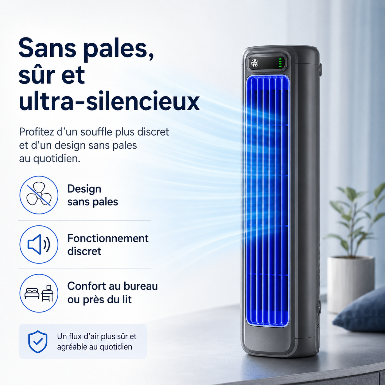 AirWave – Tragbare wiederaufladbare Klimaanlage mit 12 Stunden Akkulaufzeit
