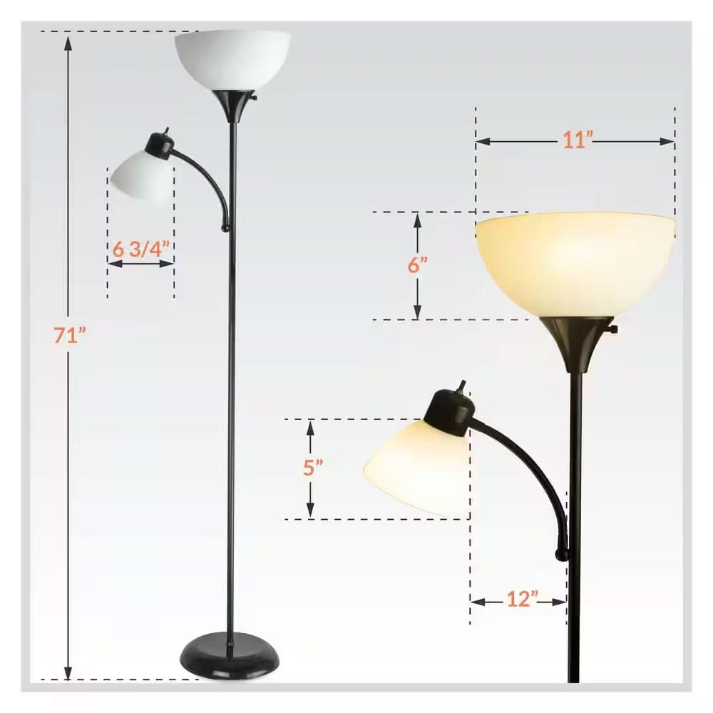 LED Stehlampe mit Zwei Lichtquellen – Stehlampe mit Leselampe