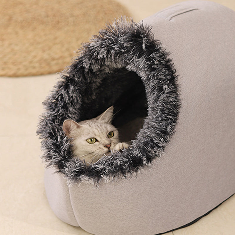 CozyNest Tierhöhle Bett | Warmer und bequemer Rückzugsort für Ihren pelzigen Freund