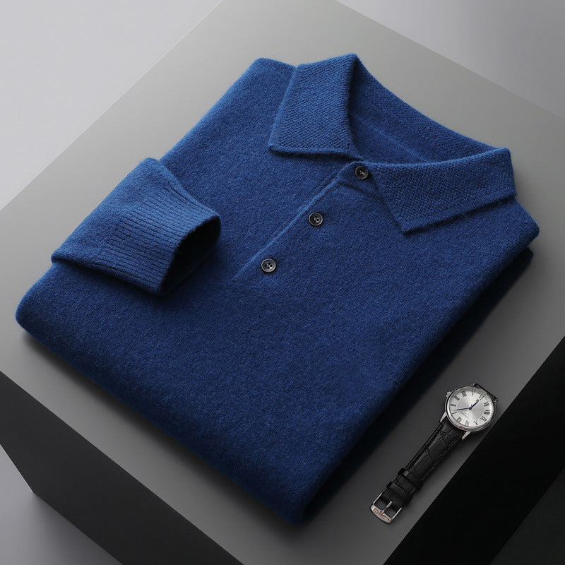 NordicLuxe Cashmere Merino Wolle Polohemd, Stockholm Stil