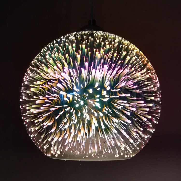Frendorf | 3D Feuerwerk Glas Pendelleuchte | Kreatives Farbglas Design