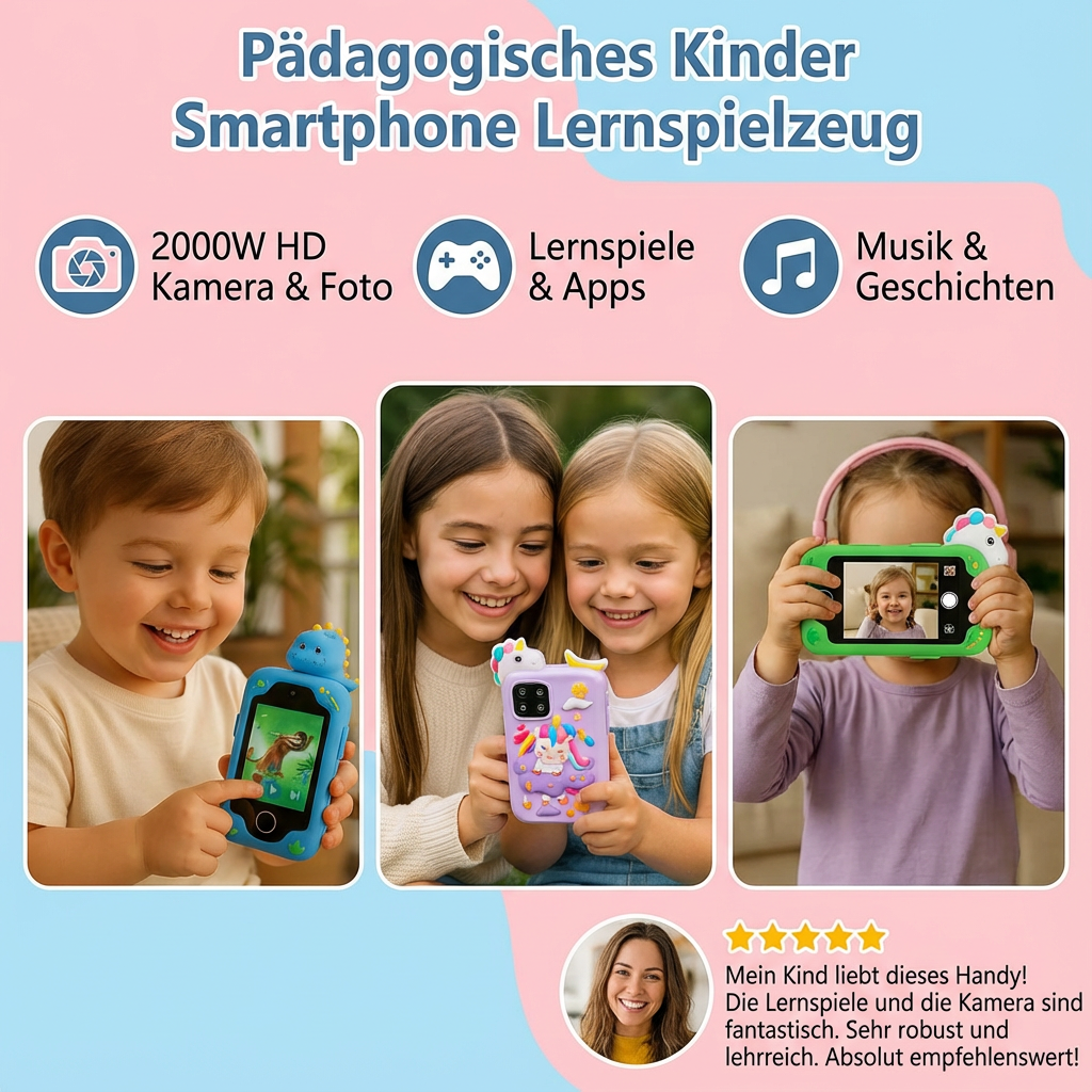 Bildungsförderndes Spielzeug für Kinder in Form eines Smartphones