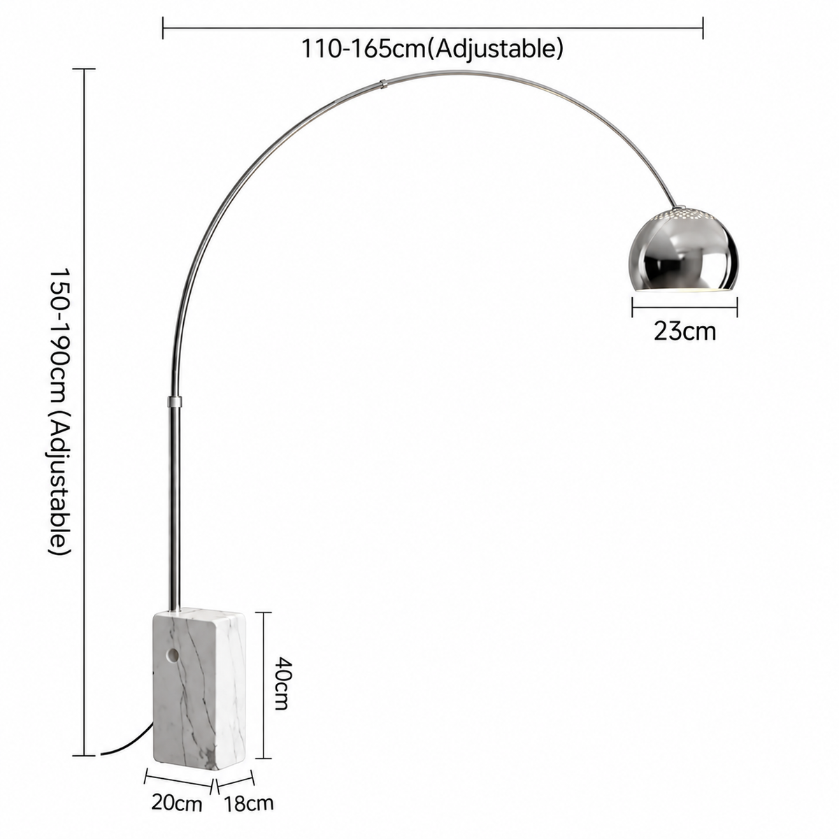 Italienische Arco Stehlampe – Modernes Design für das Wohnzimmer