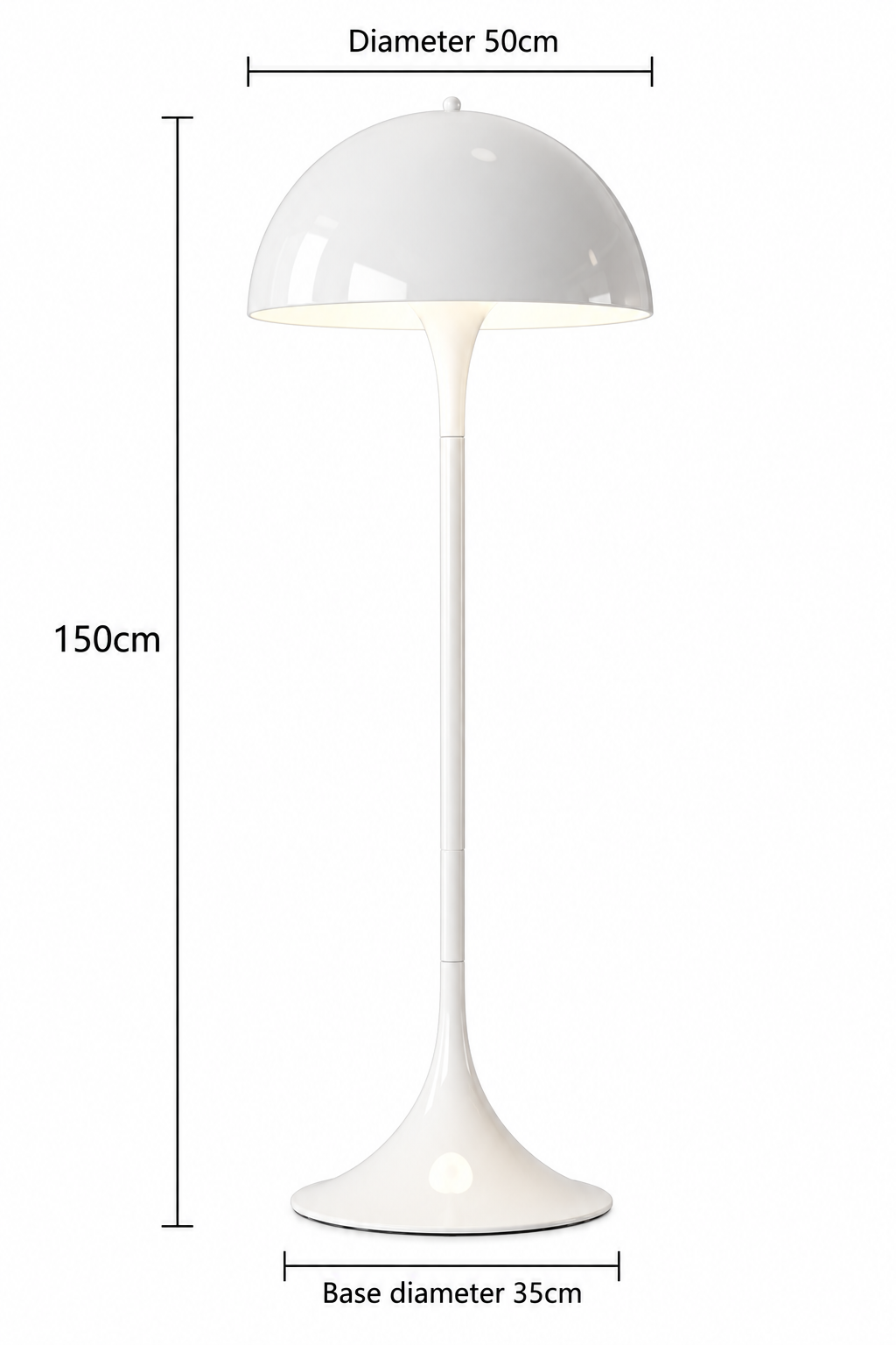 Panthella Tischlampe – Mid-Century Champignon Tischlampe mit Sanfter Lichtverteilung