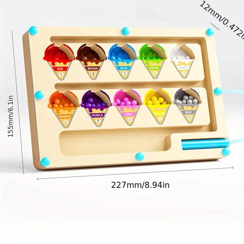 Magnetisches Eis Labyrinth Puzzle - Buntes Lernspielzeug für Kinder ab 3 Jahren
