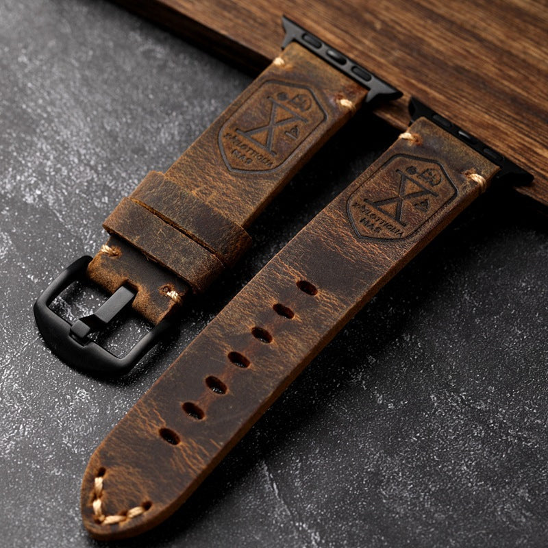 Handgefertigtes Vintage Leder-Apple-Watch-Band