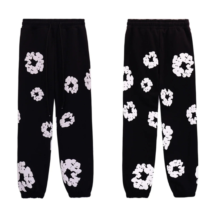 Ensemble Caleb mit Kapuze und weitem Blumen-Hosen