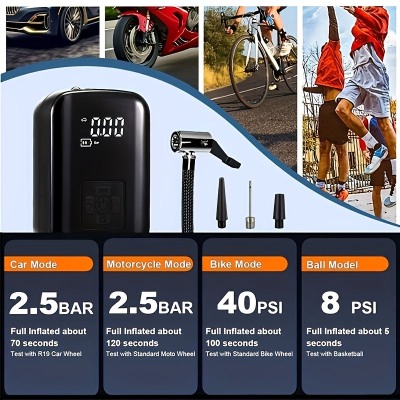 AirPump Pro - Tragbarer Luftkompressor mit Digitalanzeige & LED-Licht
