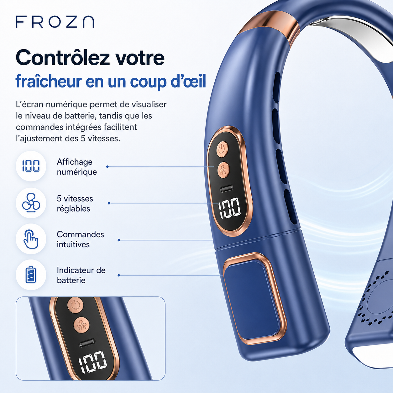 Froza – 360° Digitaler Nackenventilator