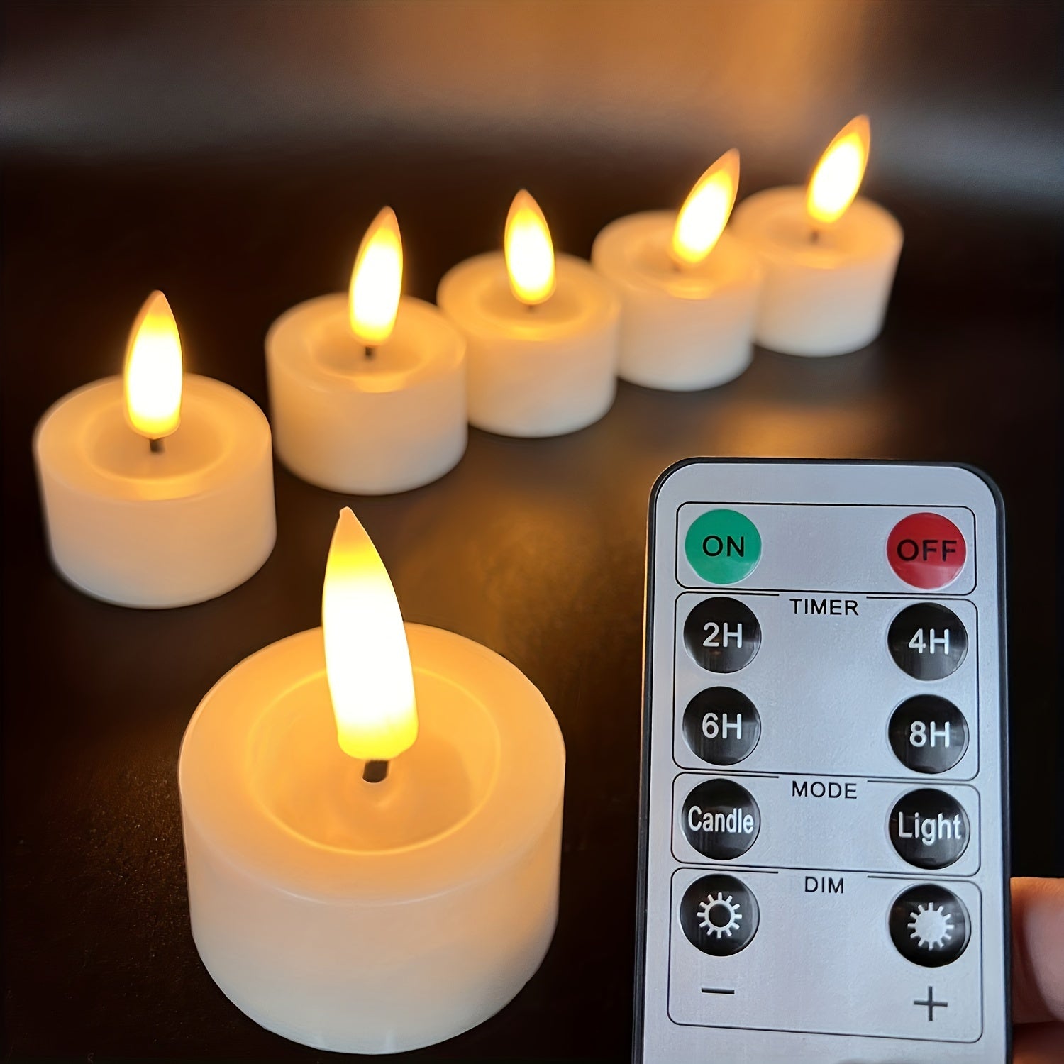 Set aus 6 flammenlosen Teelichtern mit Fernbedienung - Flackernd für stimmungsvolle Abende