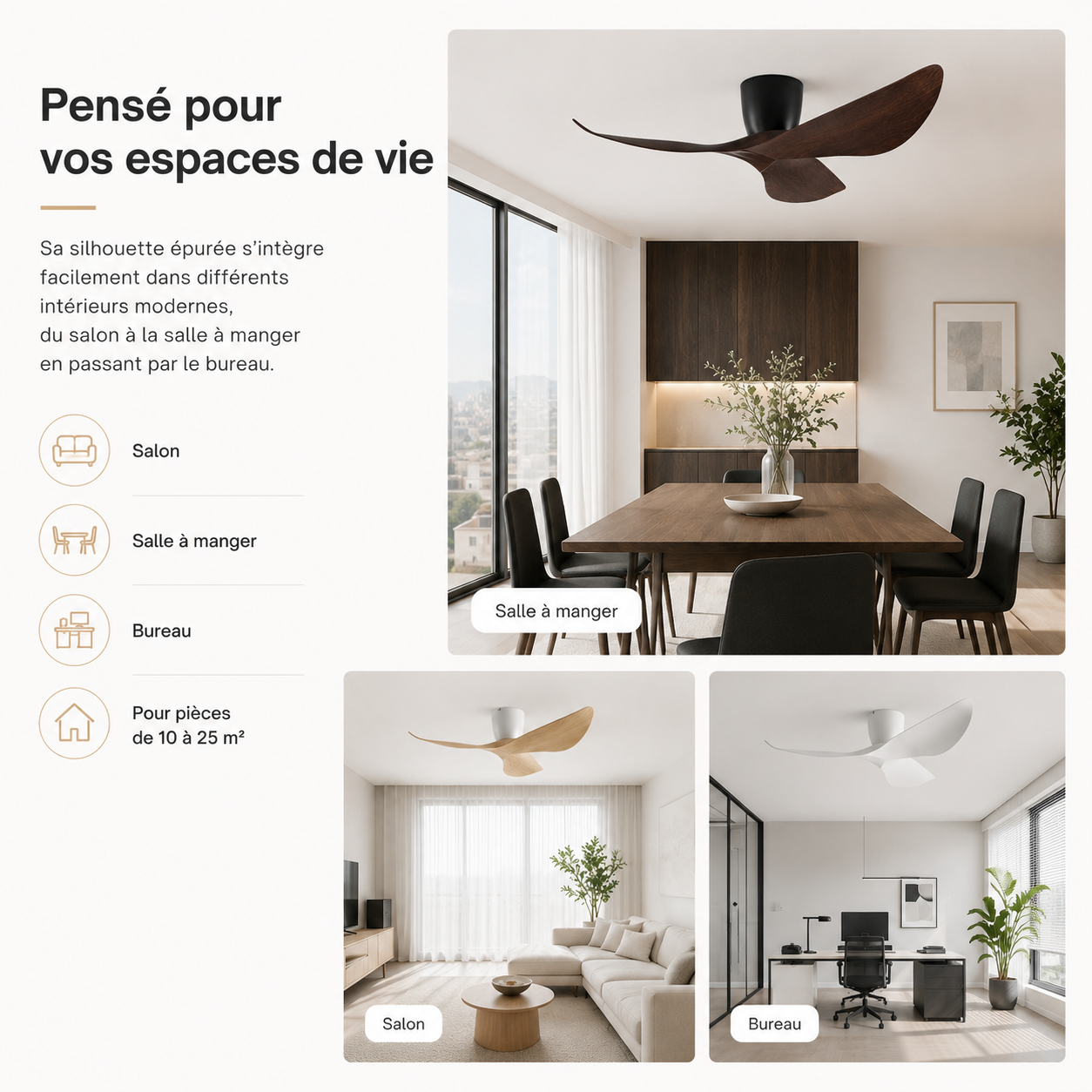 Nelvarn – Minimalistischer Deckenventilator mit Flügeln