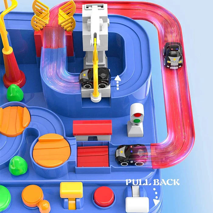 RescueTrack Abenteuer-Set – Pädagogisches Spielzeug für Rettungsfahrzeuge für Kleinkinder