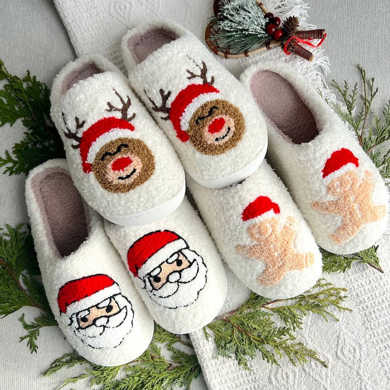 SnowJoy Weihnachtspantoffeln – Warme Schlappen mit Festlichem Design & Antirutschsohle