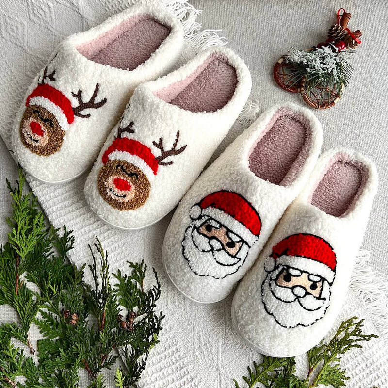 SnowJoy Weihnachtspantoffeln – Warme Schlappen mit Festlichem Design & Antirutschsohle