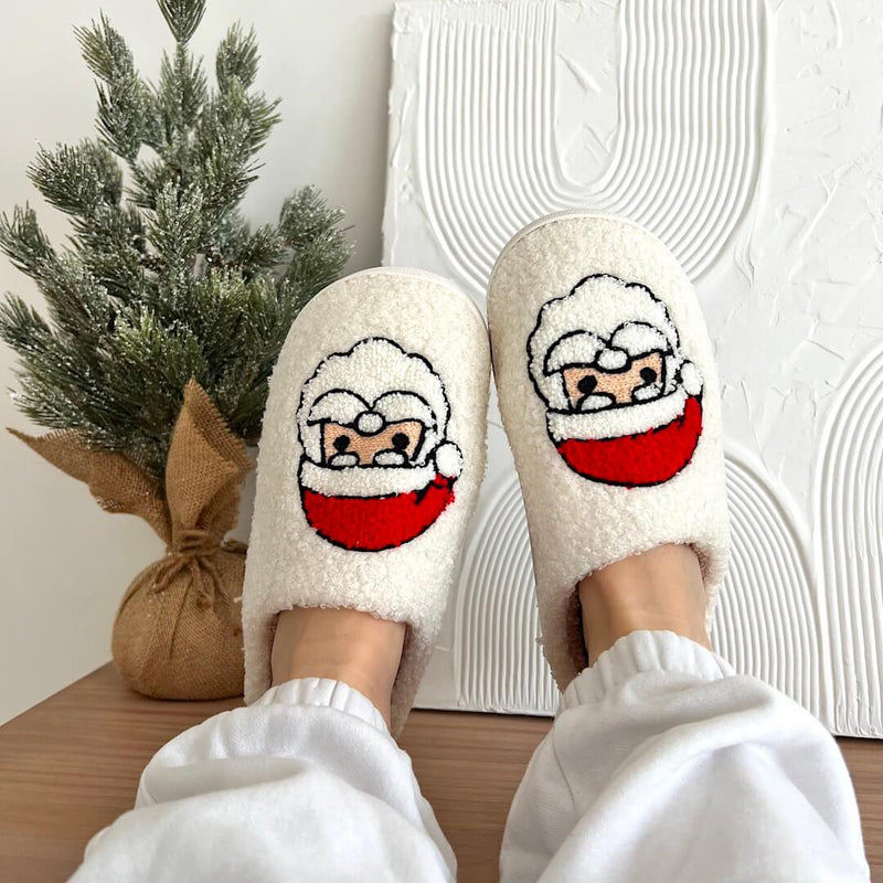 SnowJoy Weihnachtspantoffeln – Warme Schlappen mit Festlichem Design & Antirutschsohle