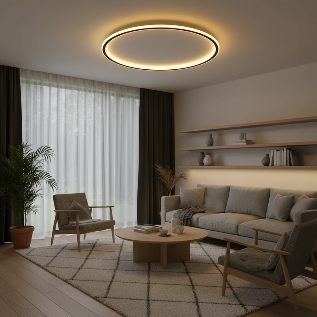 Skandinavische LED Rund-Deckenlampe | 1-Licht