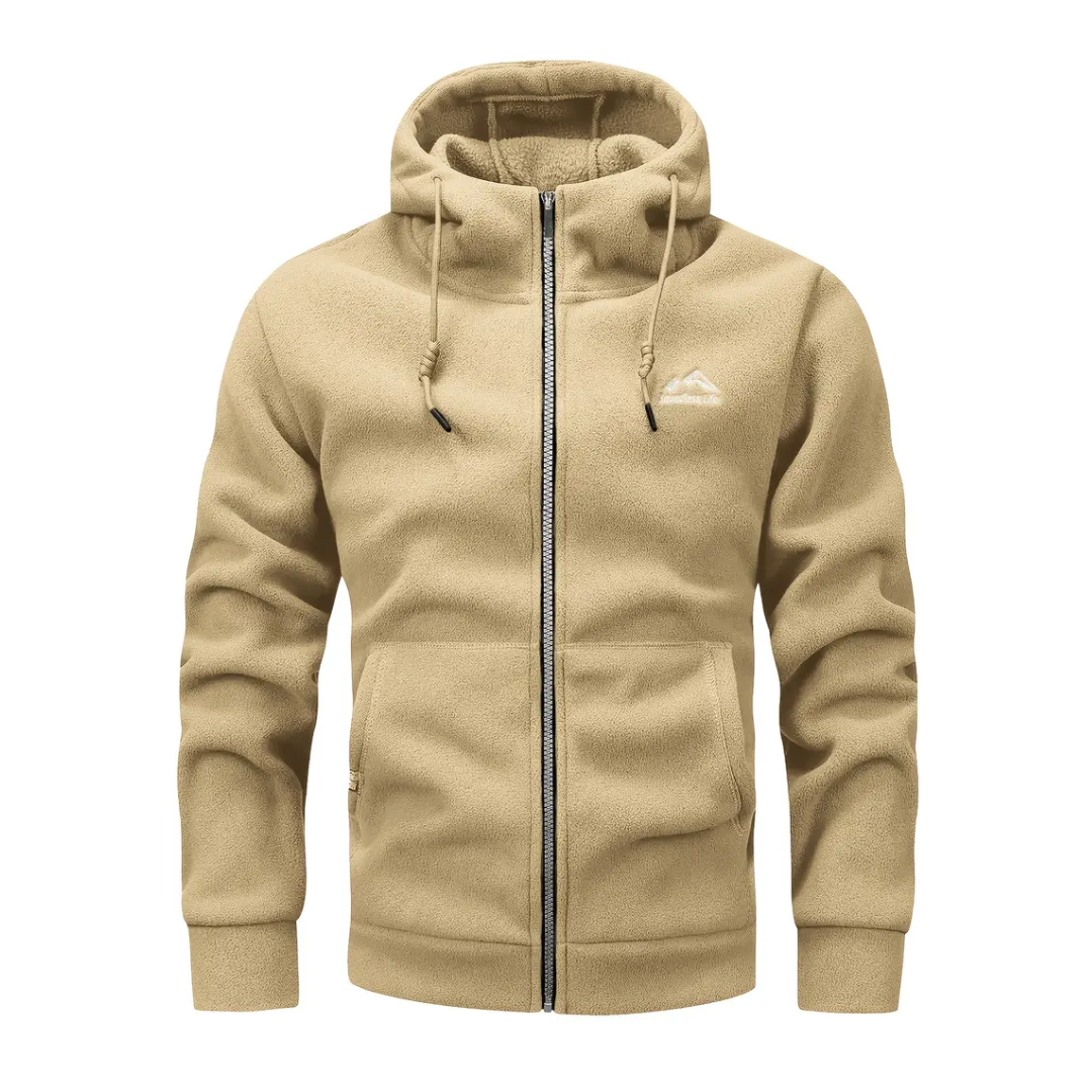 Herren Fleecejacke mit Kapuze & Reißverschluss