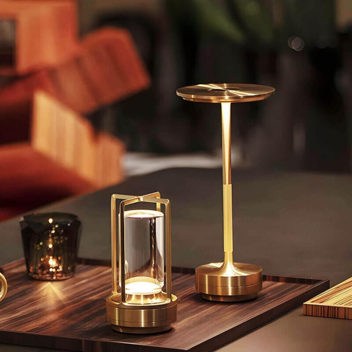 Auralight Drahtlose Tischlampe Kristallglas Touch Control