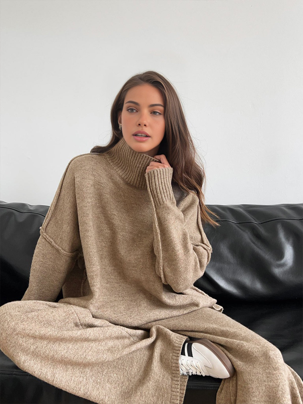 CozyNest Rollkragen-Loungewear-Set | Luxuriöser, weicher Strick für ultimativen Komfort und Stil