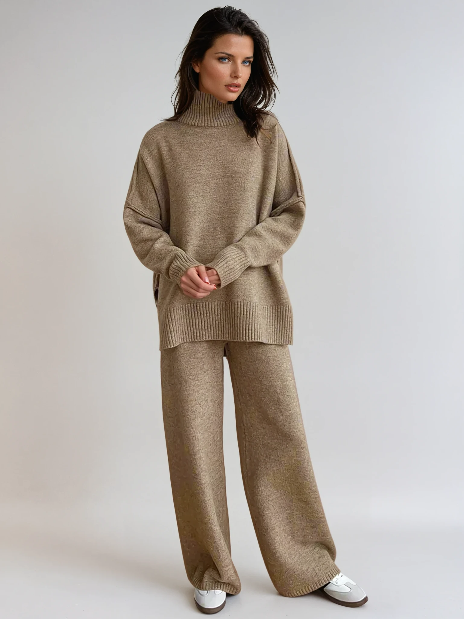 CozyNest Rollkragen-Loungewear-Set | Luxuriöser, weicher Strick für ultimativen Komfort und Stil