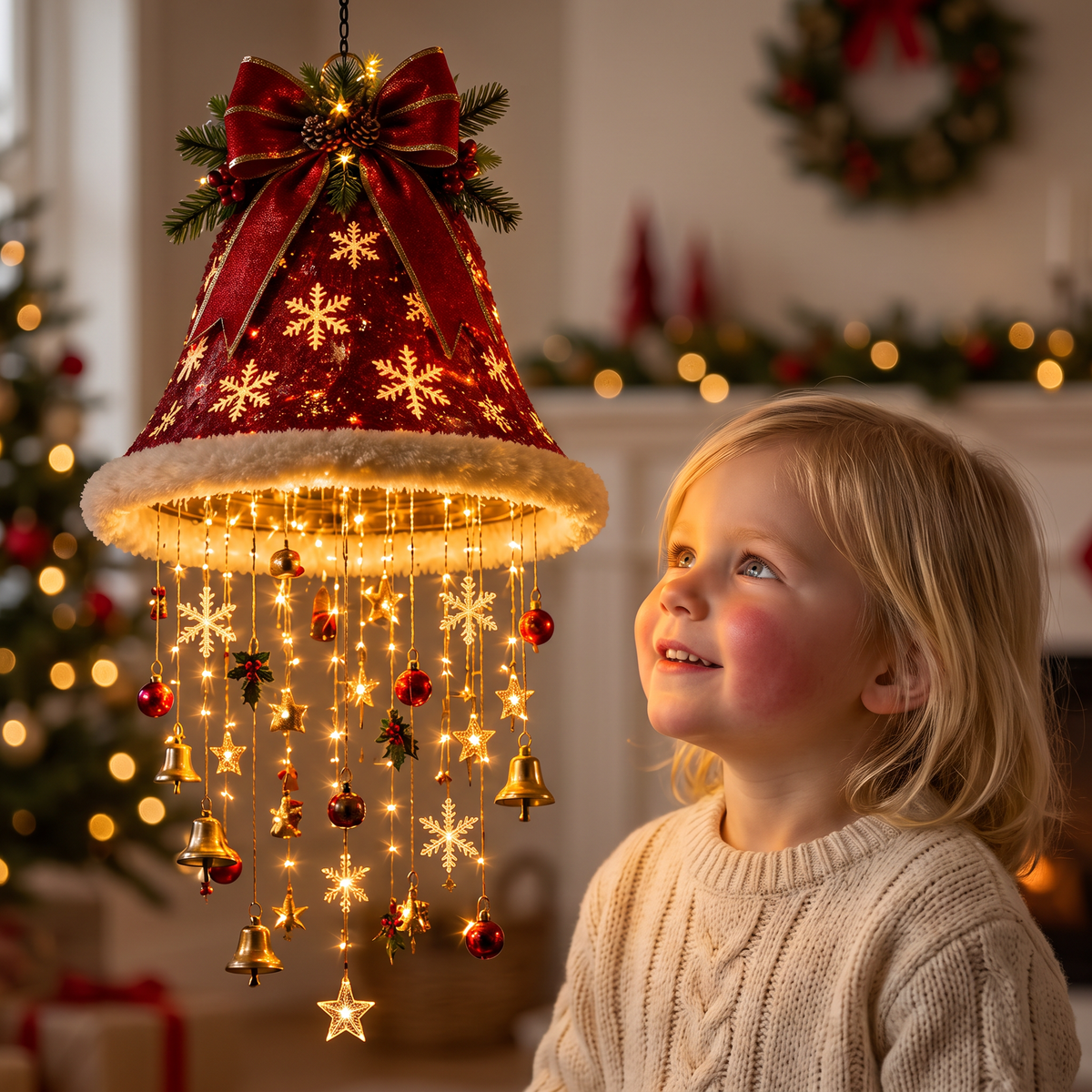 Weihnachtsmannmütze mit LED-Beleuchtung – Festliche Weihnachtsmütze mit Lichtern