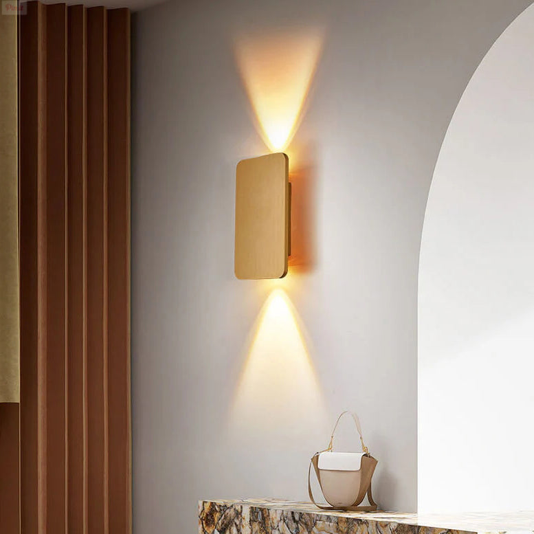 Nordic Minimalist Glas Rechteckige LED Wandleuchte 2-Licht