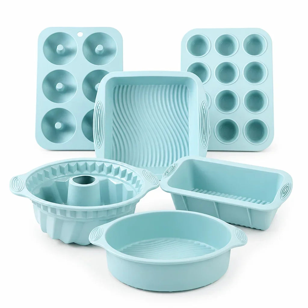 Silikon Backformset 6-teilig – Flexible Antihaft-Backformen für Kuchen und Gebäck