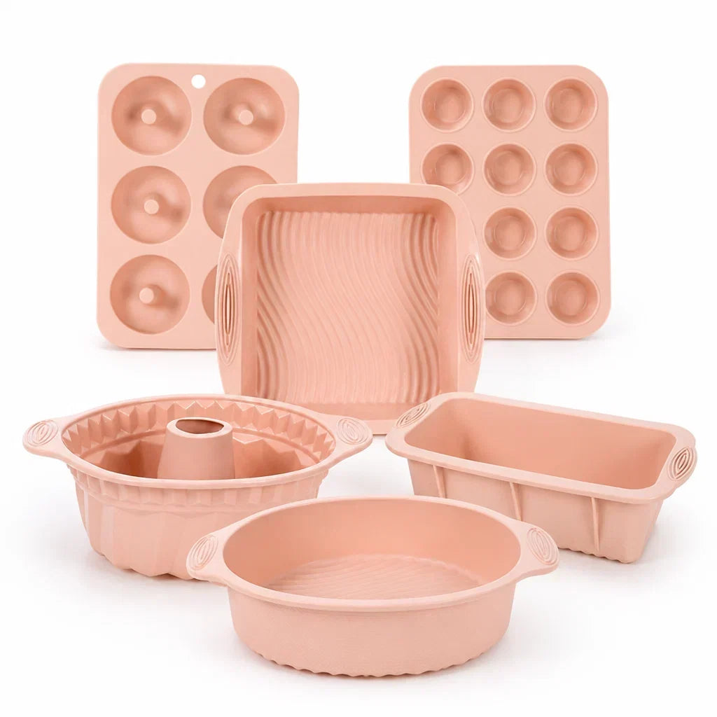 Silikon Backformset 6-teilig – Flexible Antihaft-Backformen für Kuchen und Gebäck