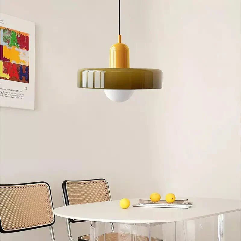 Bauhaus Bunte Glas Hängeleuchte für Moderne Innenräume